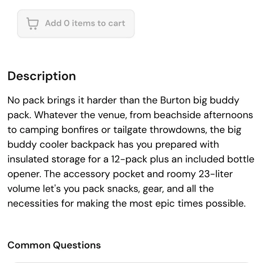 Burton Big Buddy Back Pack With Cooler In Tropical Print